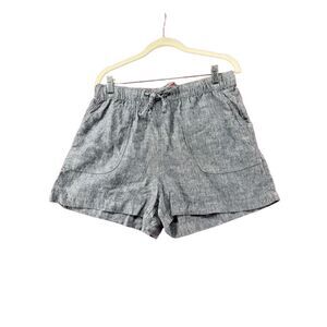 C&C California  Women's Linen Drawstring Shorts Blue Large